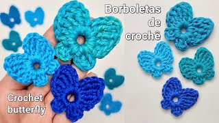 Borboleta de crochê CROCHET BUTTERFLY [upl. by Dettmer]