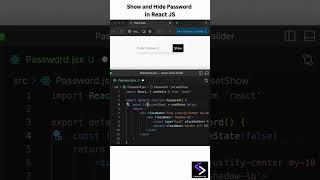 Show and Hide Password in React JS frontendreactjs [upl. by Crabb]