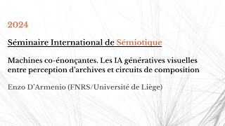 Enzo DArmenio FNRSULiège  Séminaire International de Sémiotique à Paris 28022024 [upl. by Airotal]