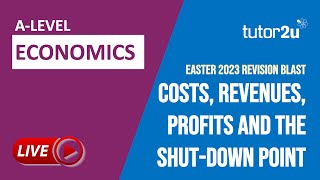 Easter 2023 Economics Exam Revision  Costs Revenues Profits amp the ShutDown Point [upl. by Yednarb]