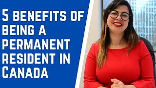 5 BENEFITS OF BEING A PERMANENT RESIDENT IN CANADA [upl. by Tirb907]