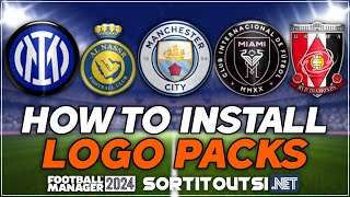 HOW TO INSTALL REAL CLUB LOGOS ON FM24  Football Manager 2024 Logopack Installation Guide [upl. by Anihta]