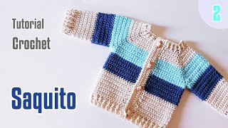 Como tejer a crochet Saquito fácil en Puntos BajosTejido a ganchillo para principiantes Parte 2 [upl. by Ahsened]