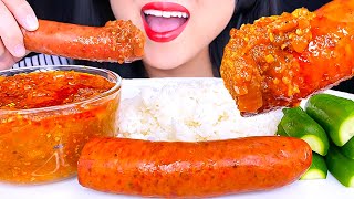 ASMR SAUSAGE DIPPED IN SEAFOOD BOIL SAUCE MUKBANG  Eating Show  ASMR Phan [upl. by Hebrew]