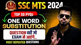 ssc mts english top50 one word substitution  ssc mts english vocabulary  ssc mts syllabus 2024 [upl. by Nazus]