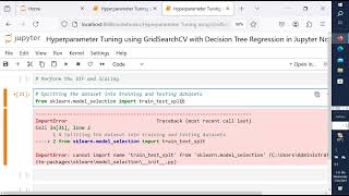 Hyperparameter Tuning using GridSearchCV with Decision Tree Regression in Jupyter Notebook [upl. by Lonyer420]