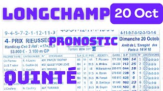 Programme 20 October Programme Quinté du demain LONGCHAMP [upl. by Roddie]