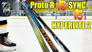 Bauer Proto R vs Nexus Sync vs Vapor Hyperlite 2 hockey sticks review  Which stick is better [upl. by Nnylaj607]