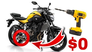 FREE MT07 Budget DIY Exhaust Upgrade [upl. by Asserrac82]