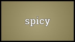 Spicy Meaning [upl. by Longawa]