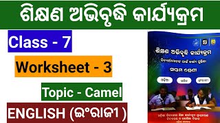 Class 7 English workbook  Worksheet  3  Camel  7th class English workbook Workbook [upl. by Hendren]