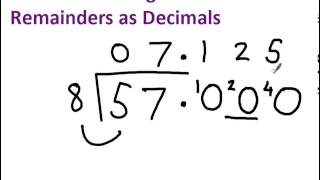 Division with remainders as decimals [upl. by Ulrick717]