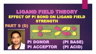 PART 9D LIGAND FIELD THEORY PI DONOR amp PI ACCEPTOR LIGANDS [upl. by Shaefer]