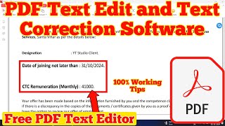 PDF Text Edit and Text Correction Software [upl. by Ainola57]