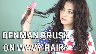 DENMAN BRUSH ON 2B WAVY HAIR  5 ROW DENMAN BRUSH FIRST IMPRESSIONS [upl. by Medarda]