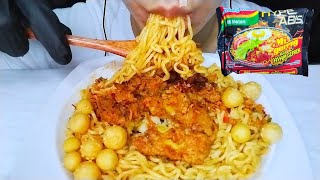 ASMR MUKBANG INDOMIE AYAM GEPREK DENGAN AYAM GEPREK ASLI [upl. by Ahsilam995]