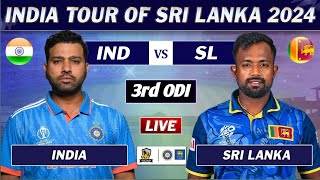 INDIA vs SRI LANKA 3RD ODI MATCH LIVE SCORES  IND vs SL LIVE MATCH [upl. by Eliak519]