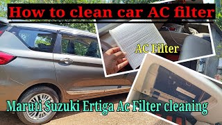 Maruti Suzuki Ertiga AC filter clean  how to clean cabin filter [upl. by Ahsikrats]