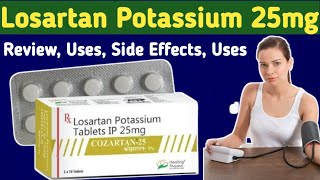 Losartan potassium tablets ip 25 mg  Review Cozartan 25mg Tab  Uses Side Effects Dose [upl. by Atelokin]