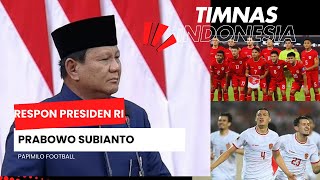 RESPON PRESIDEN PRABOWO SUBIANTO TENTANG TIMNAS INDONESIA SAAT INI SETUJUI NATURALISASI PEMAIN [upl. by Attelrahc]