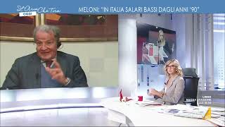 Romano Prodi risponde alle accuse di Giorgia Meloni quotHa lisciato il pelo a Landini dare la [upl. by Peyter493]