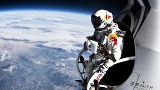 Record breaking space jump  free fall faster than speed of sound  Red Bull Stratos [upl. by Inal]