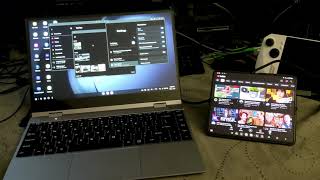 Dopesplay lapdock and a Samsung Galaxy Z Fold5 as a dual screen workstation with Dex [upl. by Elfie]