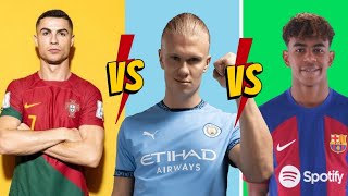 Comparison Cristiano Ronaldo vs Erling Haaland vs Lamine Yamal [upl. by Now858]