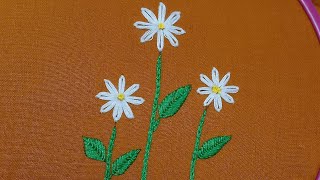 easy flowers embroidery designs 🪡🪡 [upl. by Weide]