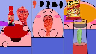 Kirby Animation  Yes or No Food Challenge Eating Spicy Fried Chicken Mukbang Complete Edition [upl. by Novyak]