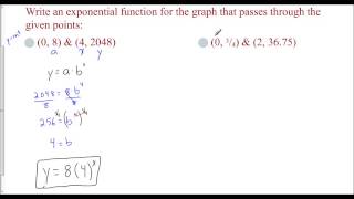 Lesson 82  Finding the Exponential Function from Two Points [upl. by Spain]