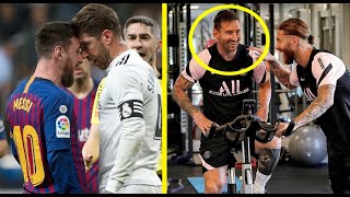 Messi vs Ramos  From Enemies To Friends 🔥 [upl. by Rammus]