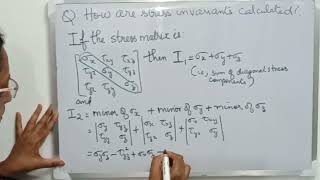 HOW ARE STRESS INVARIANTS CALCULATED  MECHANICS OF SOLIDS  Lec9 [upl. by Sergent]