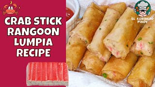 CRAB RANGOON RECIPE  CRAB STICK RANGOON IN LUMPIA WRAPPER [upl. by Hgielak]