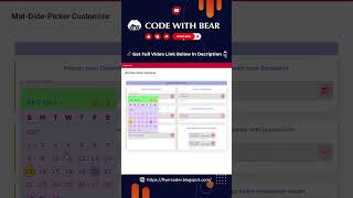 MatDatePicker Customize  Angular 15 shorts short shortvideo youtubeshorts youtube [upl. by Adnawot916]