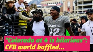 quotColorado at 4 is hilariousquot CFB world baffled as Deion Sanders Buffs claim automatic bid in mock [upl. by Derry514]