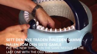 Hvordan strikke en lue  How to knit a hat  Prym Maxi knitting mill [upl. by Oralle]