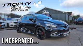 255BHP Stage 2 Renault Clio RS Trophy Is SAVAGE  AKRAPOVIC Exhaust POV DRIVE REVIEW [upl. by Rebel]