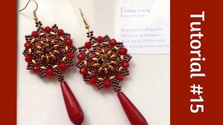 TUTORIAL PERLINE 15  orecchini Pia con rivoli da 12mm Beading tutorial [upl. by Lateehs692]