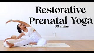 Restorative Prenatal Yoga  Yoga with Katrina [upl. by Annaid]