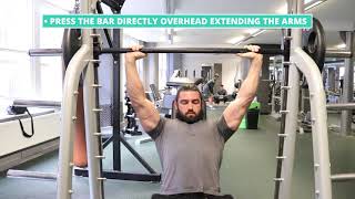 How To Do Smith Machine Overhead Shoulder Press  Exercise Demo [upl. by Neltiac]