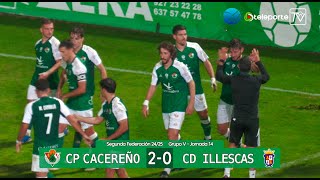 Resumen CP Cacereño  CD Illescas Segunda Federación GrV 2425 [upl. by Sicular]