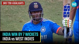 India vs West Indies 3rd T20 Match Highlights  83 runs off 44 Balls  Suryakumar Yadav Fifty [upl. by Cleres]