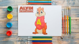 How to Draw Alvin and the Chipmunks  Drawing Painting and Coloring for Kids amp Toddler draw art [upl. by Burnight]