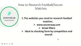 how to research football soccer matches [upl. by Nylrak]