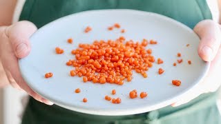 Sriracha Pearls Cold Oil Spherification Molecular Gastronomy [upl. by Debbie]