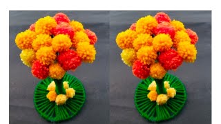 Unique GULDASTA craftsHow to make Flower vase with woolGuldasta Banane ka Tarika [upl. by Ignacia]