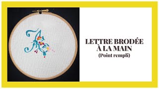 Comment broder à la main des lettres avec un point rempli Débutants en broderie [upl. by Alarick939]