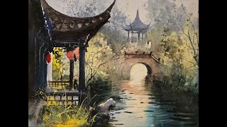 Watercolor painting tutorial  Urban Space [upl. by Aural]