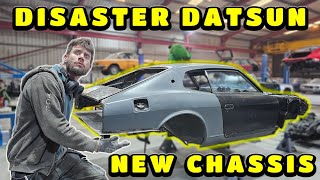 Restoring The Disaster Datsun  New Chassis Rails [upl. by Plato768]